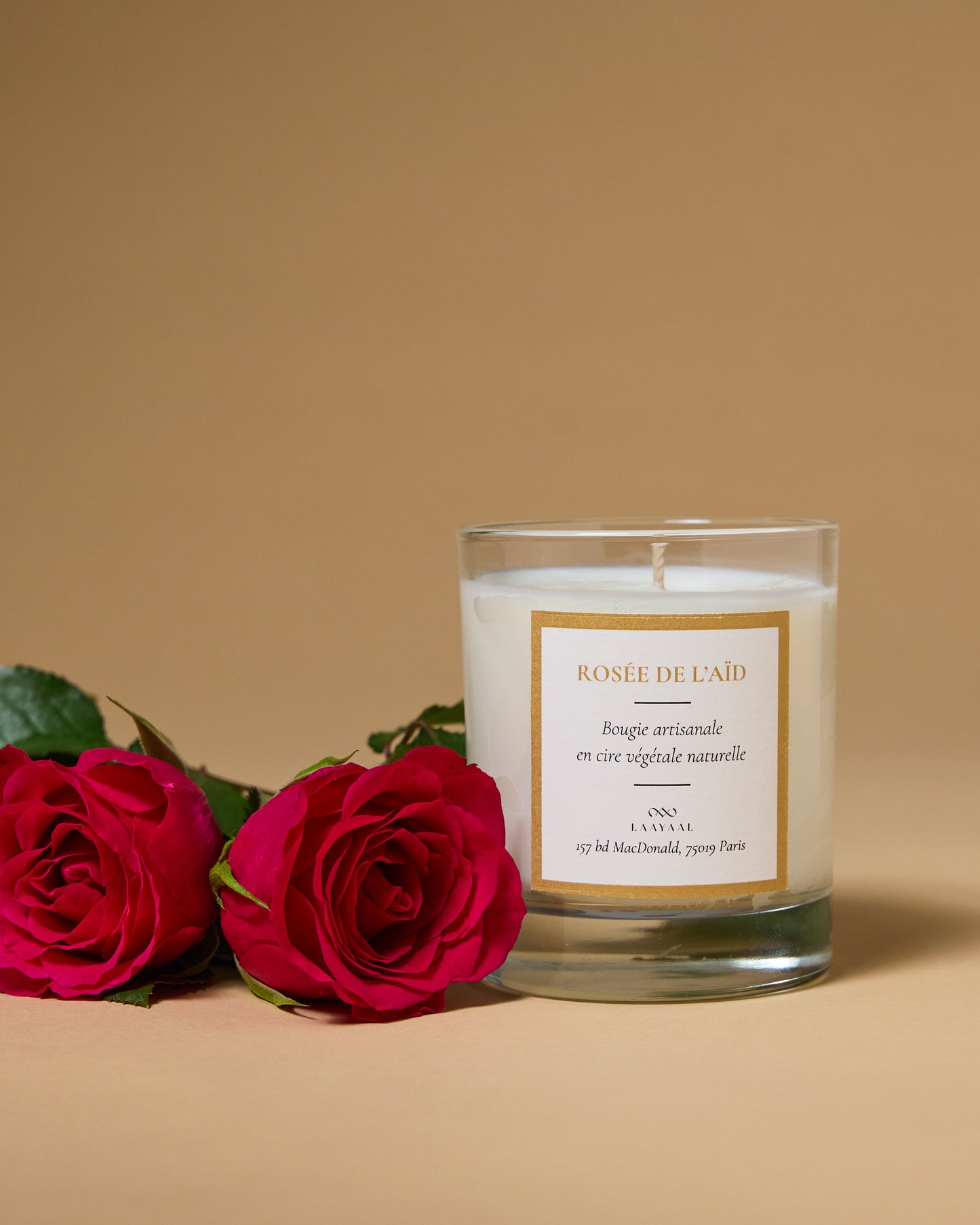 Bougie Face Dessus Rose Rouge